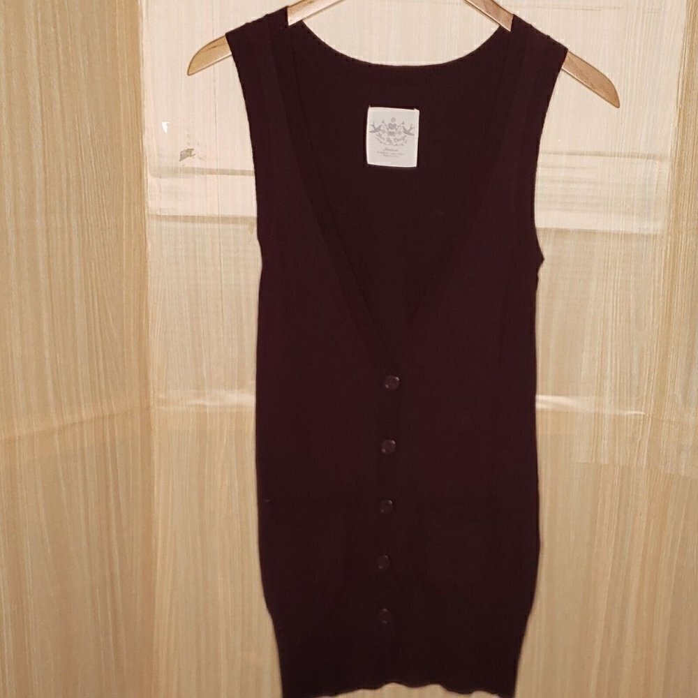 Love By Design Womens Purple Long Sweater Vest Medium